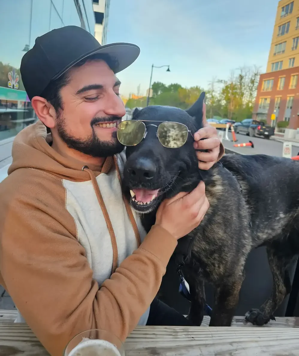 Alex and Millie That Bites! Superfood dog meal toppers crew chilling in the sun
