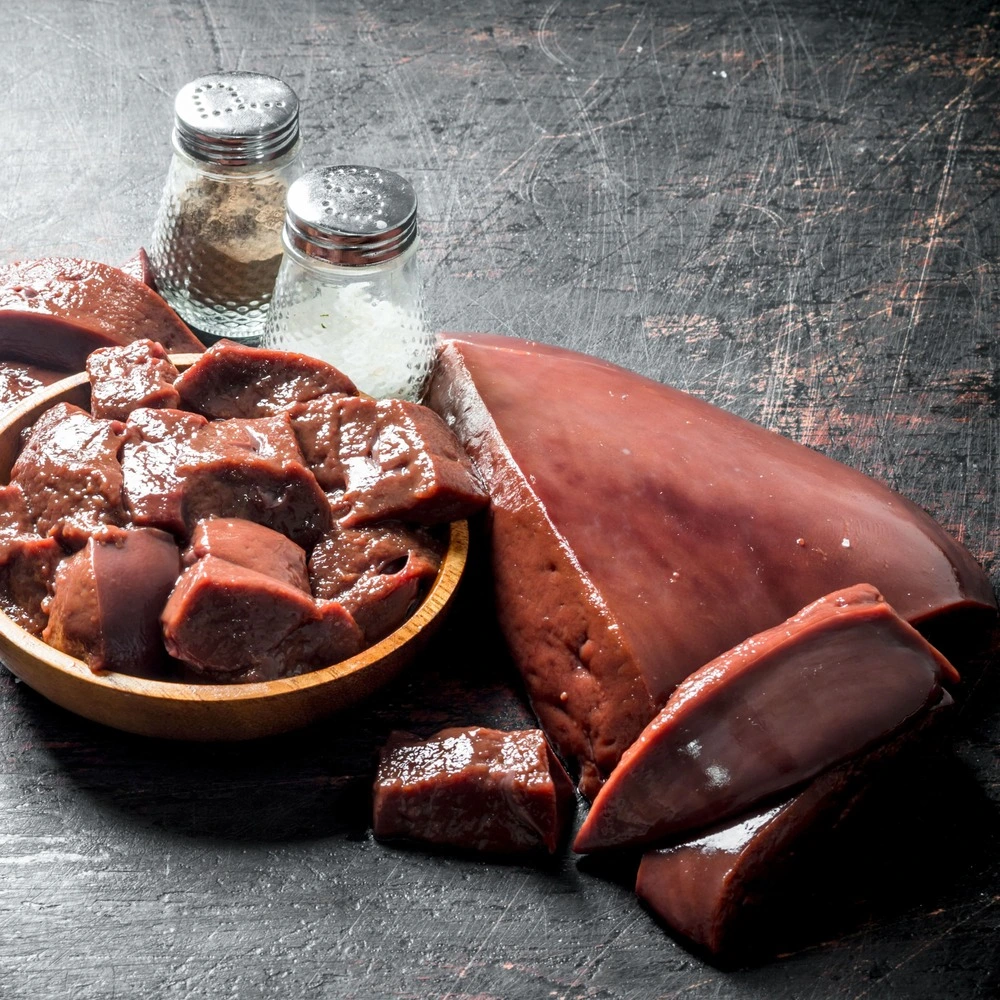piece of raw beef liver for the That Bites! Superfood dog meal toppers made fresh in Calgary, AB